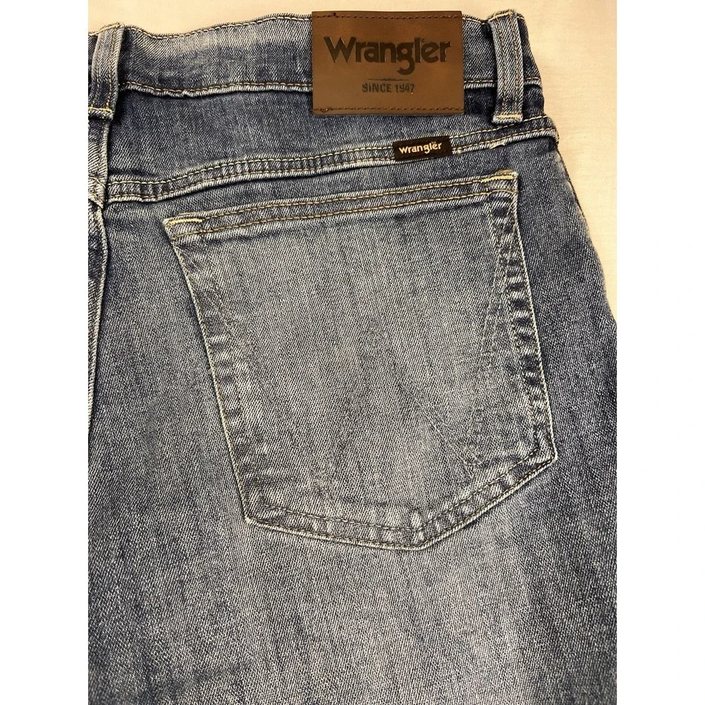 Wrangler Jeans 10MWZ Cowboy Cut Slim Straight Stone Blue Wash Western Mens 32x34